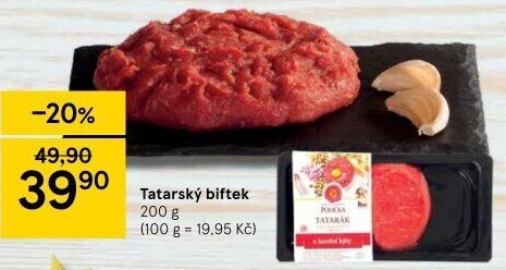 Tatarský biftek Maso uzeniny Polička