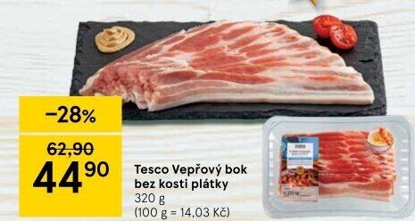 Vepřový bok bez kosti Tesco