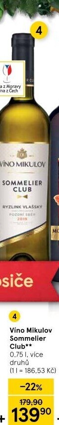 Vína Sommelier Club Víno Mikulov - přívlastková