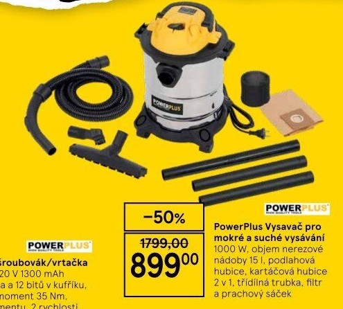 Vysavač mokrosuchý PowerPlus