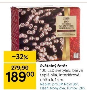 LED světelný řetěz Tesco
