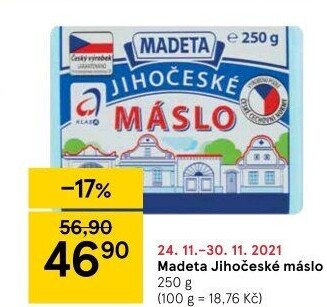 Máslo Jihočeské Madeta