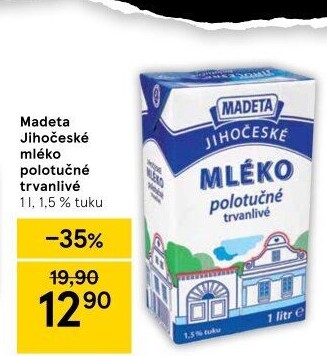Mléko trvanlivé Jihočeské Madeta - 1,5% polotučné