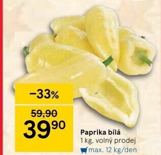 Paprika bílá