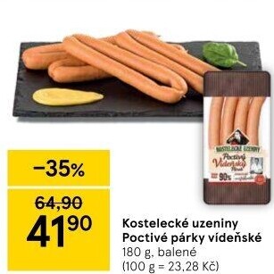 Párky vídeňské poctivé Kostelecké uzeniny