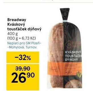 Toustový chléb kváskový Breadway