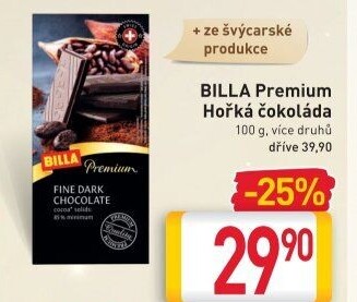 Čokoláda Billa Premium