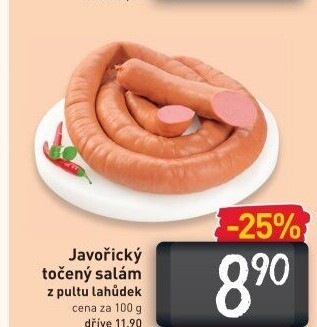 Salám javořický točený