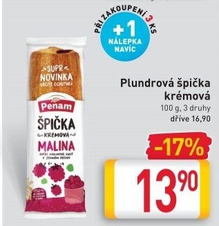 Špička plundrovaná krémová Penam