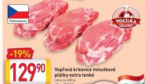 Steak vepřový minutkový Vocílka