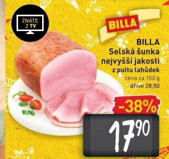 Šunka selská nejvyšší jakosti Billa