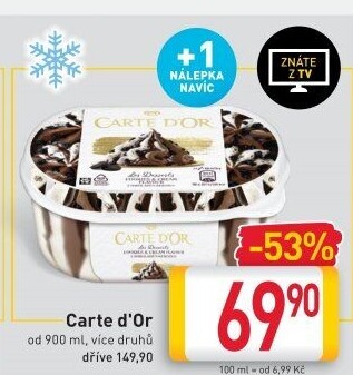 Zmrzlina ve vaničce Carte D'