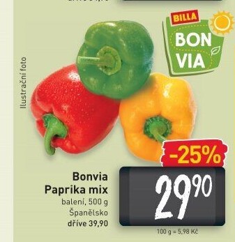 Paprika tricolora Billa Bonvia