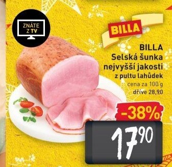 Šunka selská nejvyšší jakosti Billa