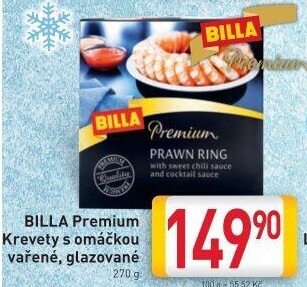 Krevety vařené glazované mražené Premium Billa
