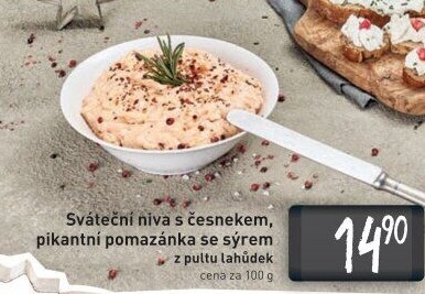 Pomazánka sváteční třená niva s česnekem