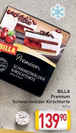 Schwarzwäldský dort mražený Billa Premium