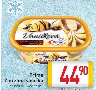 Zmrzlina ve vaničce Prima