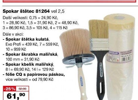 Kulatá malířská štětka Spokar