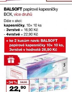 Papírové kapesníčky 3vrstvé Bal Soft