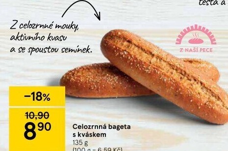 Bageta celozrnná