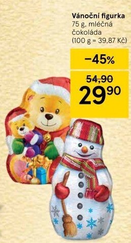 Čokoládové figurky vánoční