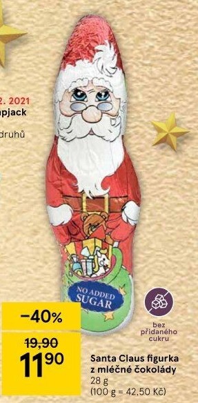 Čokoládový Santa Claus bez cukru