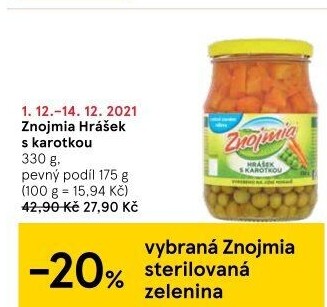 Hrášek s karotkou Znojmia