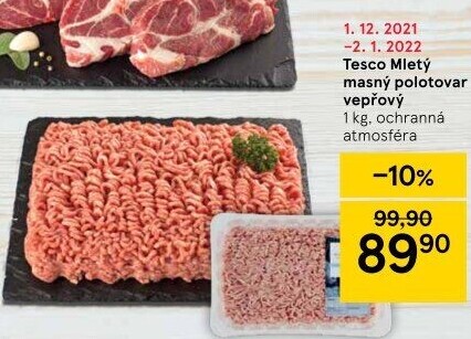 Maso mleté vepřové Tesco