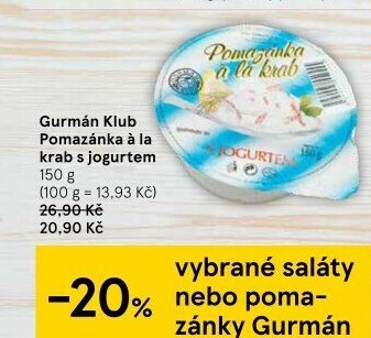 Pomazánka a la krab s jogurtem Gurmán klub
