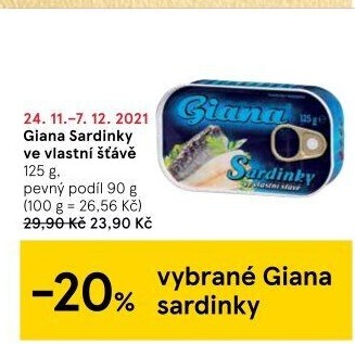Sardinky ve vlastní šťávě Giana