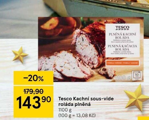 Sous vide Kachní roláda Tesco