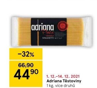 Těstoviny semolinové Adriana