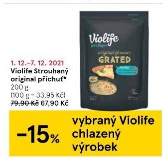 Veganský sýr strouhaný Violife
