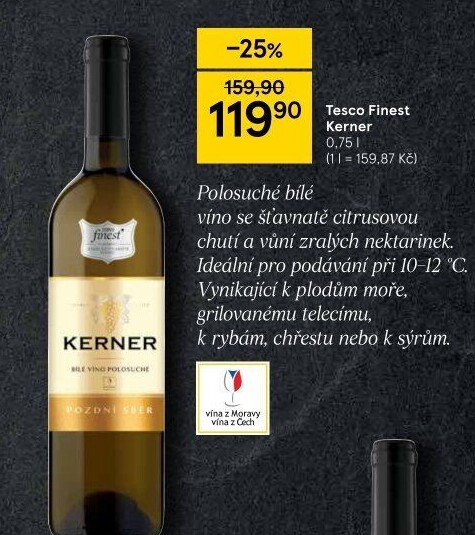 Víno Kerner Tesco Finest