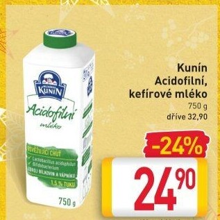 Acidofilní mléko Kunín