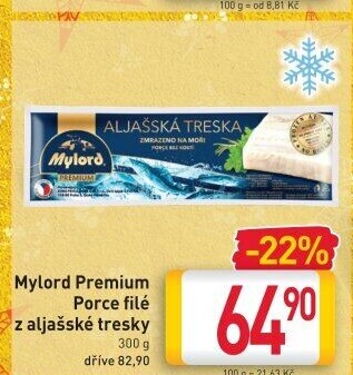 Aljašská treska filé pro děti mražené Premium Mylord