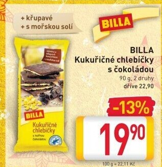 Kukuřičné chlebíčky polomáčené Billa