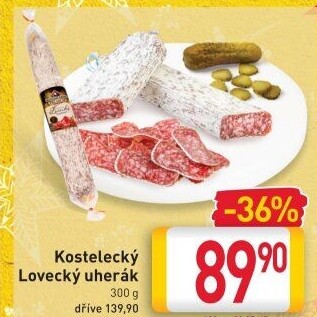 Salám Uherák lovecký kostelecký Kostelecké uzeniny