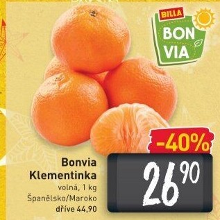 Klementinky Billa Bonvia