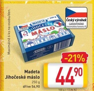 Máslo Jihočeské Madeta