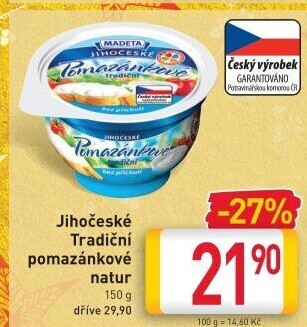 Tradiční pomazánkové Jihočeské Madeta