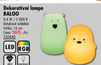 Stolní dekorativní lampa Baloo Rabalux