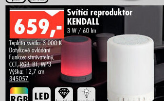 Stolní LED svítidlo s reproduktorem Kendall Rabalux