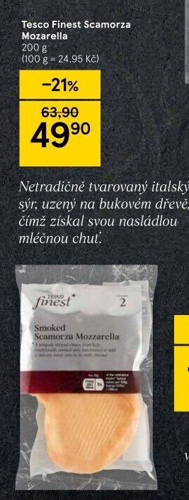 Sýr Mozzarella Scamorza Tesco Finest