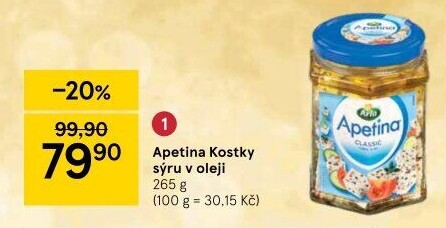 Sýrové kostky v oleji Apetina Arla