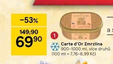 Zmrzlina ve vaničce Carte D'