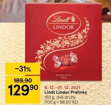 Bonboniéra Pralinky Lindor Lindt