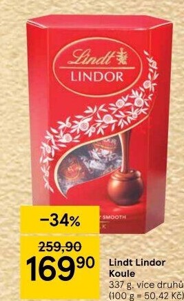 Bonboniéra Pralinky Lindor Lindt