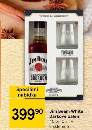 Bourbon White Jim Beam - dárkové balení